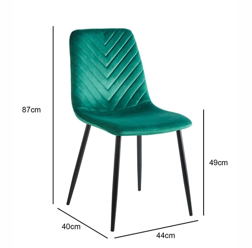 Čalouněná židle Herman Velvet zelená Intesi do jídelny a obýváku moderní na černých nohách