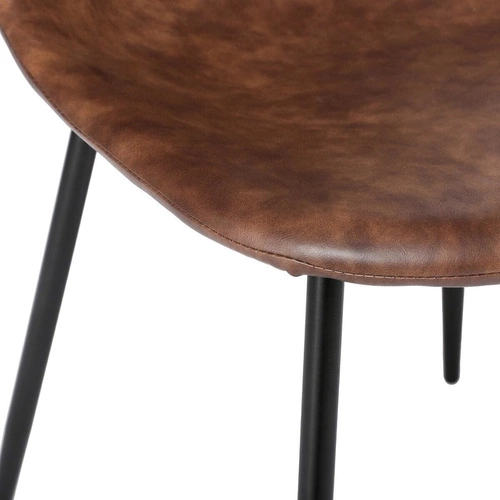 Jídelní židle Atmosphera Vladi čalouněná hnědá ekokůže loftová na černých nohách