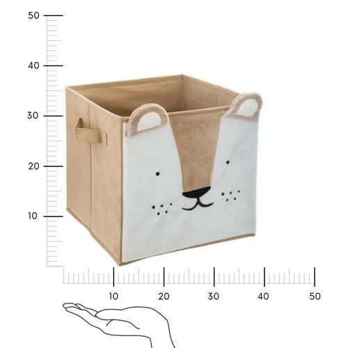 Textilní box do regálu Kali Lew Atmosphera 30x30 hnědý na hračky do dětského pokoje