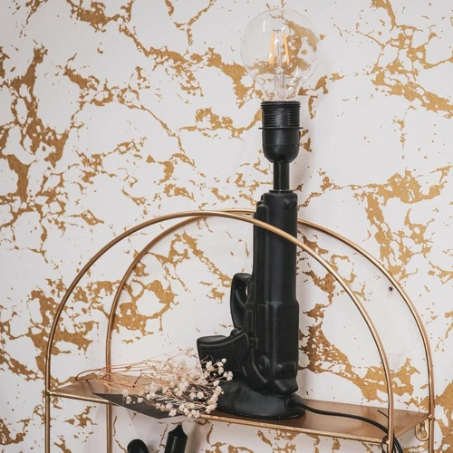 Noční lampa Gun černá moderní keramická do ložnice a obýváku industriální design 32 cm