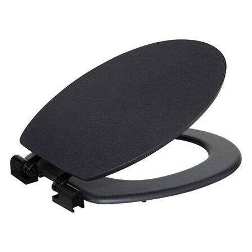 Černé WC sedátko Onyx z duroplastu s pomalým sklápěním pro moderní toaletu