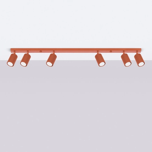 Moderní červené stropní svítidlo Karbon 6L s nastavitelnými rameny do obýváku a ložnice SOLLUX