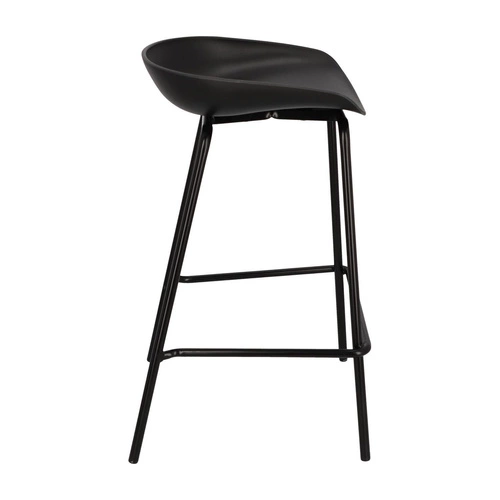Barová stolička Grego černá 65 cm moderní bez opěradla do kuchyně na kovových nohách Intesi