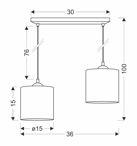 Stropní svítidlo Legno moderní s ořechovým stínidlem 2bodové do obývacího pokoje a jídelny