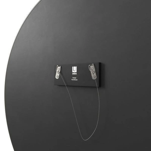 Kulaté nástěnné zrcadlo Hubba Umbra 86 cm moderní do předsíně ve stříbrném rámu