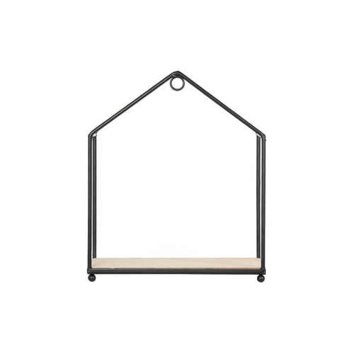 Sada 3 nástěnných polic Filaire Intesi černá přírodní moderní na knihy a dekorace