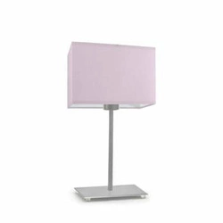 Stolní lampa Amalfi stínidlo světle fialové stojan kartáčovaná ocel