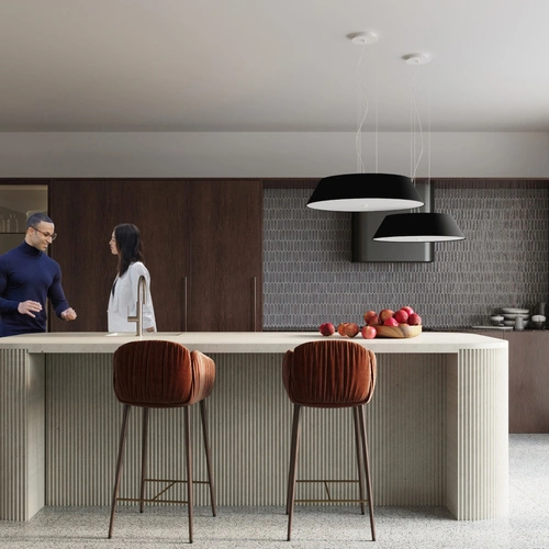 Stropní svítidlo kulaté černé moderní Vega 60 cm do obýváku a ložnice Sollux