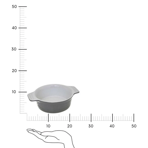 Kulatá keramická zapékací mísa šedá 13,4 cm na zapečené pokrmy 5five simply smart
