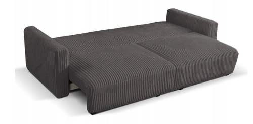 Rozkládací pohovka Loppie manšestrová s funkcí spaní do obýváku tmavě šedá moderní