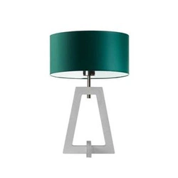 Noční lampička Clio glamour se zeleným stínidlem a bílou dřevěnou základnou do ložnice LYSNE