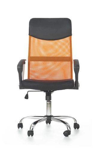 Ergonomická otočná kancelářská židle Spiner Intesi oranžová kožená s nastavitelnou výškou