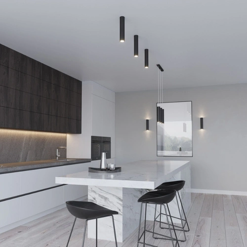 Závěsné černé svítidlo Lagos moderní tubus do obýváku kuchyně jídelny nad ostrůvek 100 cm