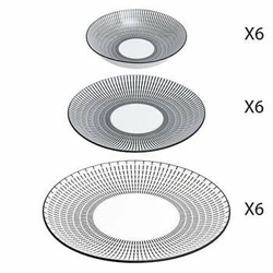 Stolní servis Lunis 18-dílný černý