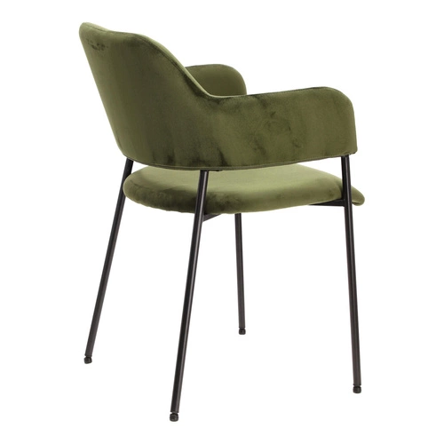 Jídelní židle Lima Actona zelená sametová s područkami snadno čistitelná