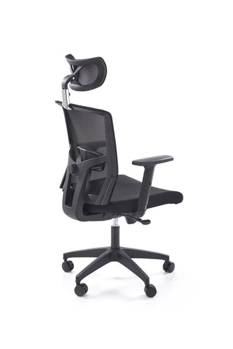 Ergonomická otočná kancelářská židle Scienne černá s opěrkou hlavy a nastavitelným sedákem Intesi