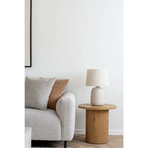 Rohová sedačka Salvador levá boucle béžová skandinávský styl do obýváku na černých nožkách