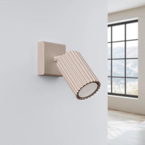 Nástěnné svítidlo KARBON taupe moderní hliníkové do obýváku a chodby SOLLUX