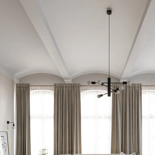 Moderní černý kovový lustr do obývacího pokoje 3ramenný DUOMO Sollux Lighting 75 cm