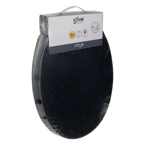 Černé WC sedátko Onyx z duroplastu s pomalým sklápěním pro moderní toaletu