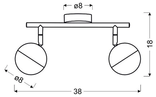 Party stropní světelný pás 2x3W LED rgb kulatá hlava 1e s kloubovým systémem kd chrom