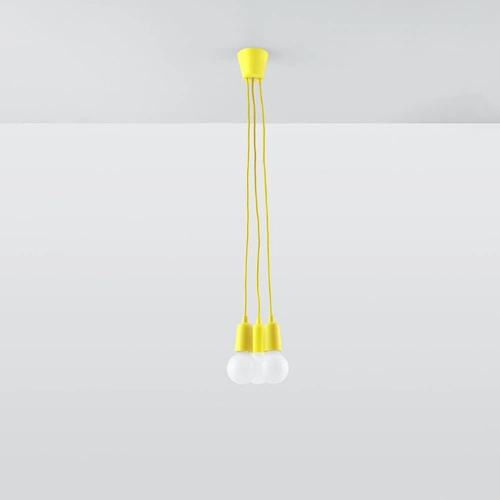 Závěsné svítidlo Diego žluté, nastavitelné, 3-bodové, do obýváku, kuchyně nebo nad ostrůvek