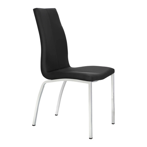 Jídelní židle Asama Actona černá čalouněná ekokůže moderní s kovovými nohami