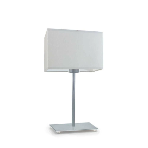 Stolní lampa Amalfi stínidlo svatle šedé stojan stříbrný