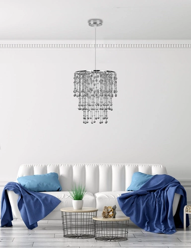 Závěsné svítidlo Roni chrom moderní, výškově nastavitelné do obýváku, kuchyně nebo nad stůl 110 cm