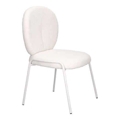 Čalouněná židle Bianco boucle bílá do jídelny a obýváku moderní skandinávský styl Intesi