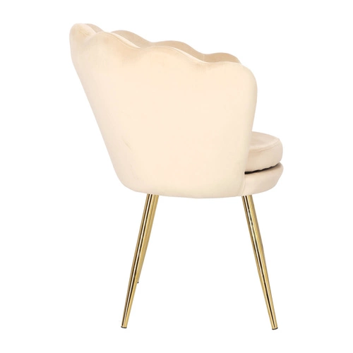 Čalouněná sametová židle Florencja Intesi béžová glamour s područkami do jídelny