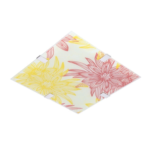 Stropní LED svítidlo Georgia 40x40 skleněné čtvercové červeno-žluté do obýváku a kuchyně