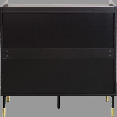 Černá komoda Tedy glamour se zásuvkami 80 cm moderní komoda do obýváku nebo ložnice