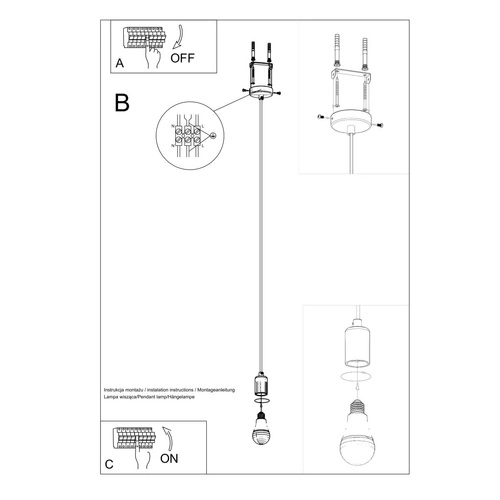 Závěsné svítidlo EDISON černé moderní jednoplamenné do obýváku a nad kuchyňský ostrůvek 106 cm