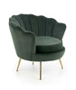 Křeslo ušák mušle Florecia zelený samet glamour do obýváku moderní s područkami Intesi