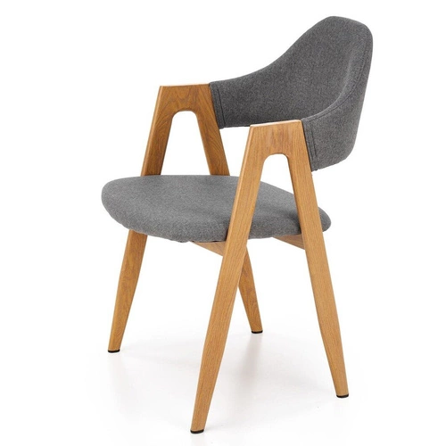 Šedá čalouněná jídelní židle Island s područkami moderní skandinávský styl