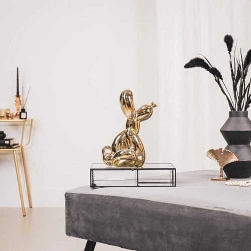 Dekorativní figurka pes balónek zlatý HV decor moderní do obýváku na komodu 24 cm