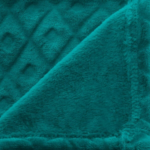 Modrý moderní flanelový přehoz na postel 3D Losange 180x230 cm Atmosphera