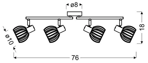 Moderní stropní lampa Atarri bílá s dřevem, nastavitelná, 4bodová do obývacího pokoje