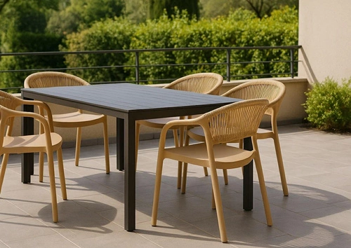 Zahradní židle Osma béžová Intesi z polypropylenu boho stohovatelná snadné čištění