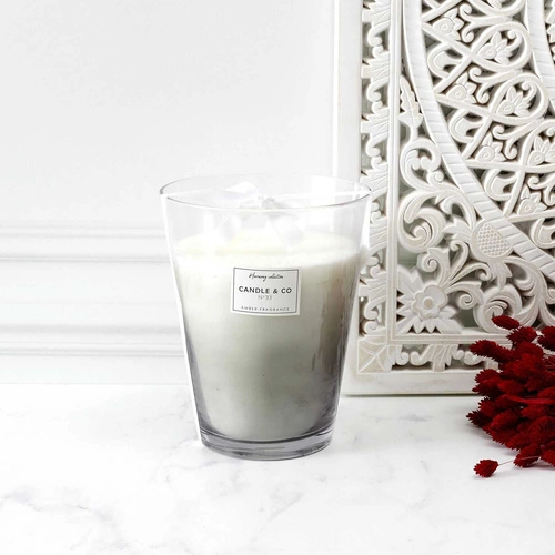 Vonná svíčka jantarová ve skleněné šedé váze Intesi dekorativní dárek