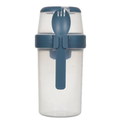 Lunchbox Intesi modrý s 3 přihrádkami do školy nebo do práce, moderní svačinový box 1,04 l