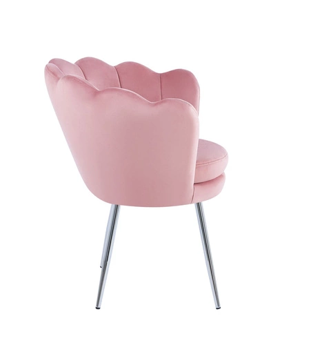 Židle shell Fiona VIC světle růžová/stříbrné nohy