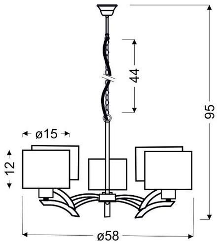 Závěsné svítidlo Draga krémové glamour 5-ramenné do obýváku a jídelny CANDELLUX