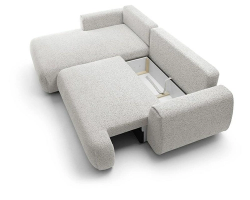 Rohová rozkládací sedačka Ljung levá šedá moderní s úložným prostorem do obýváku Intesi