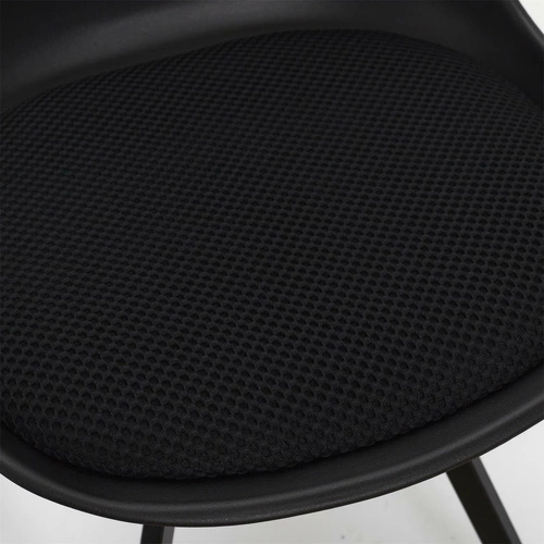 Čalouněná jídelní židle Atom černá moderní na kovových nohách Intesi