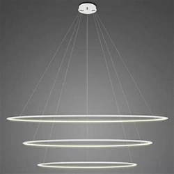 Závěsné LED svítidlo Bílé Kruhy 150 cm moderní do obýváku s nastavitelnou výškou