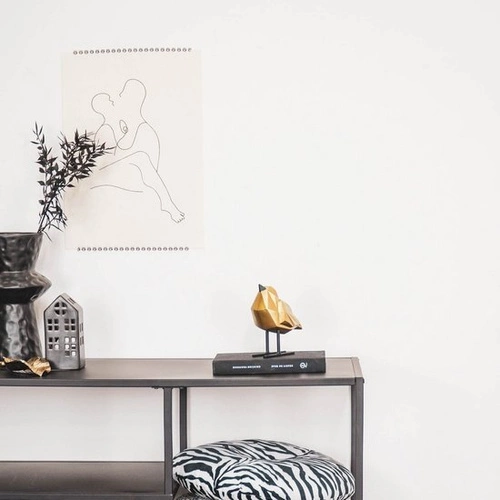 Dekorační figurka Love Bird XL zlatá glamour na komodu do obýváku HV decor 14 cm