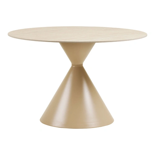 Kulatý jídelní stůl Annecy 120 cm moderní pískový travertin