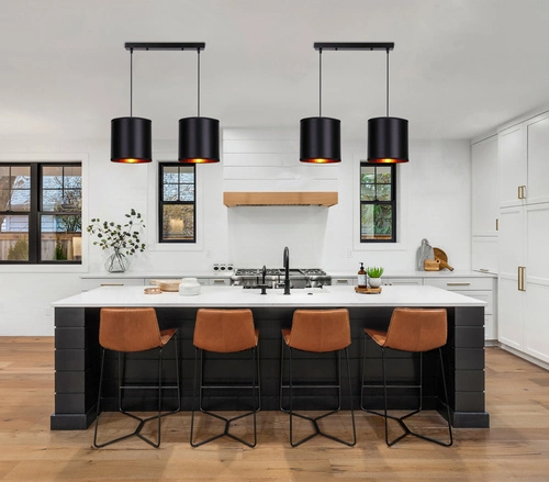 Moderní závěsné svítidlo Candida černé kovové nastavitelné do obývacího pokoje a jídelny